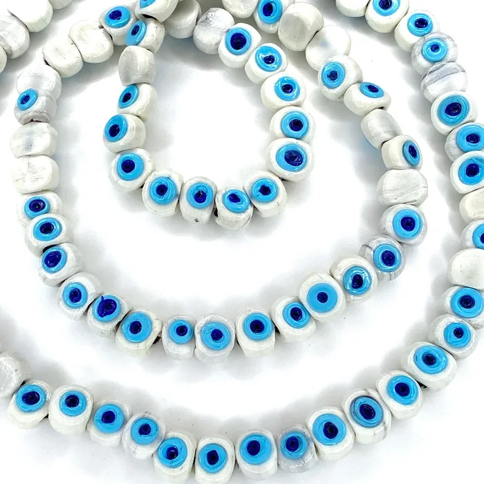 Peppy Beads Necklaces Traditional Turkish Artisan Handmade Glass Evil Eye Beads Large Hole Evil Eye Glass Beads 10 Beads per pack Peppy Beads Necklaces Traditional Turkish Artisan Handmade Glass Evil Eye Beads Large Hole Evil Eye Glass Beads 10 Beads per pack