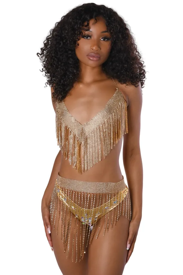 PreStyled Sets THE LUMI SHOP Gold Babe Rhinestone Skirt