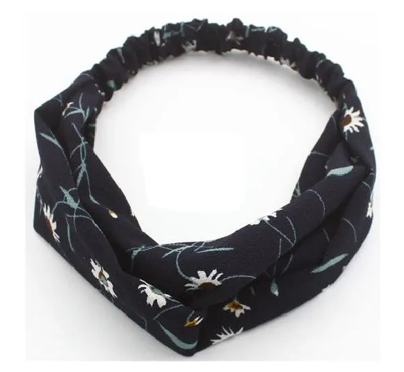 01 Rings H301 Navy Blue Daisy Cloth Hair Band