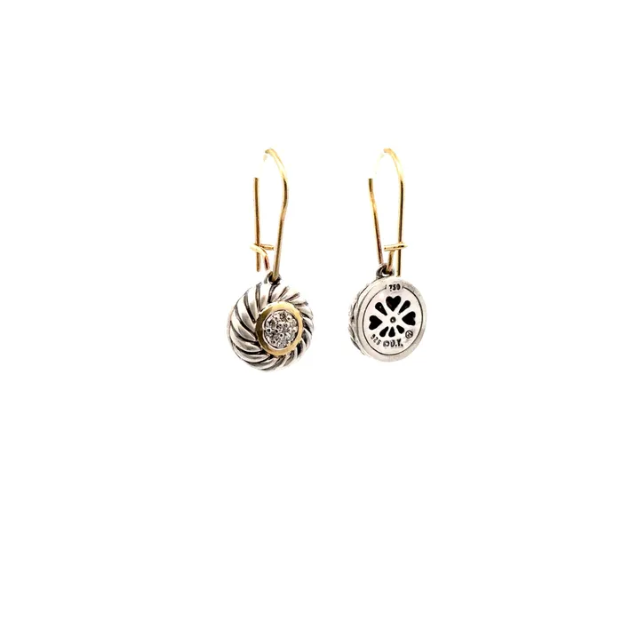 David Yurman Earrings PreOwned David Yurman Diamond Ice Cookie Drop Earrings