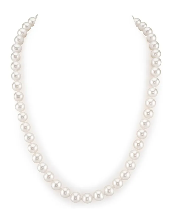 Necklaces spt 8085mm White Freshwater Pearl Necklace AAAA Quality