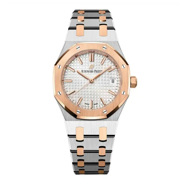Bracelets Audemars Piguet Audemars Piguet Royal Oak Selfwinding 34mm Watch Ref 77350SROO1261SR01 Silver Dial Two Tone Stainless Steel 18K Rose Gold Bracelet Bracelets Audemars Piguet Audemars Piguet Royal Oak Selfwinding 34mm Watch Ref 77350SROO1261SR01 Silver Dial Two Tone Stainless Steel 18K Rose Gold Bracelet