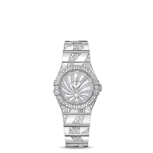 Bracelets Omega Omega Constellation 27mm Watch Ref 12355276055012 White Mother of Pearl Diamond Index Dial 18K White Gold Diamond Bracelet Bracelets Omega Omega Constellation 27mm Watch Ref 12355276055012 White Mother of Pearl Diamond Index Dial 18K White Gold Diamond Bracelet