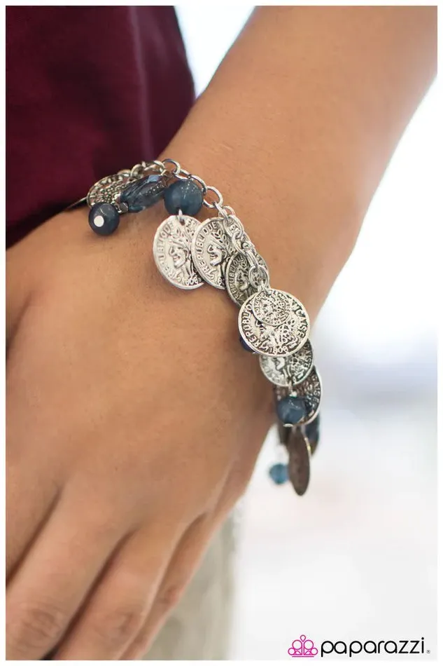 Bracelets Paparazzi Bracelet TwoFaced Blue Paparazzi Jewelry