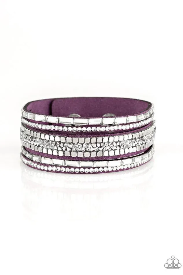 Bracelets Paparazzi Jewelry Paparazzi Bracelet Rebel In Rhinestones Purple