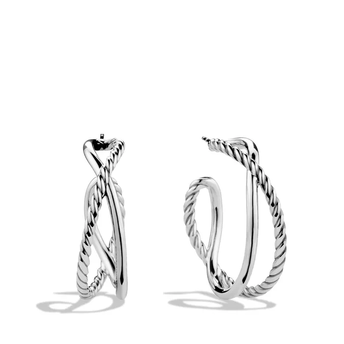 David Yurman Earrings David Yurman Crossover Open Hoop Earrings
