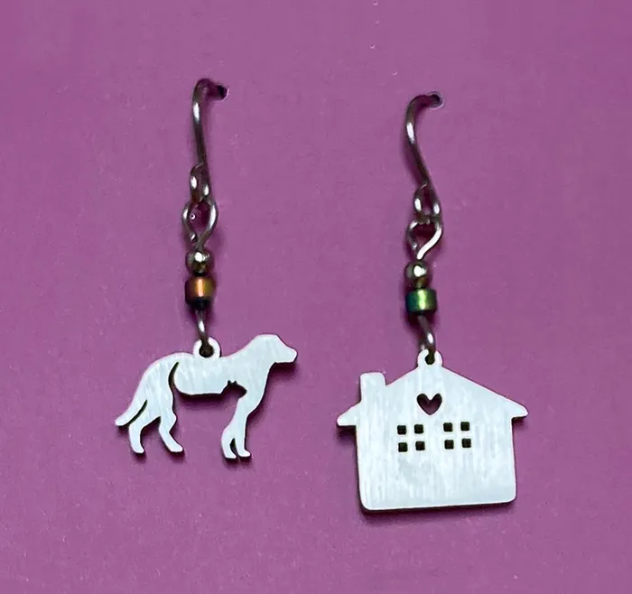 Dog and Cat at Home Earrings Close to UR Heart Earrings