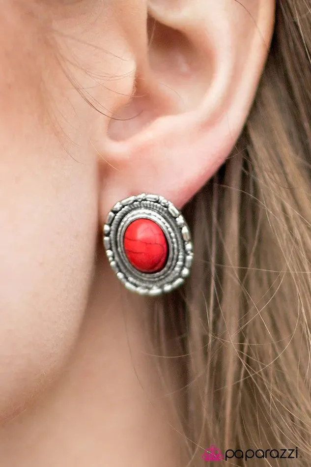 Earrings Paparazzi Earring The Country Life Red Paparazzi Jewelry