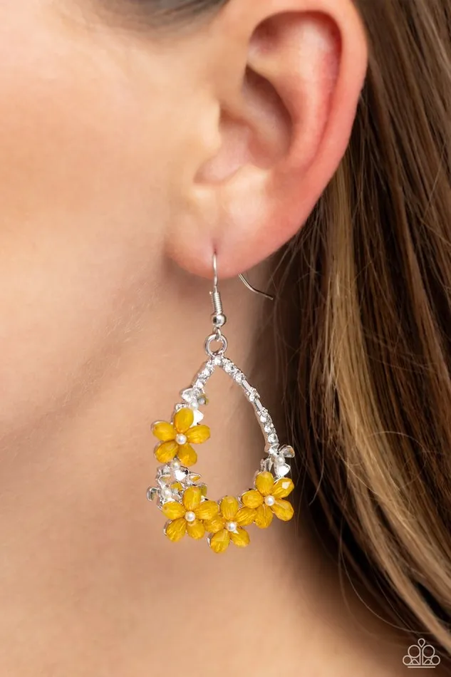Earrings Paparazzi Jewelry Paparazzi Earring Boisterous Blooms Yellow