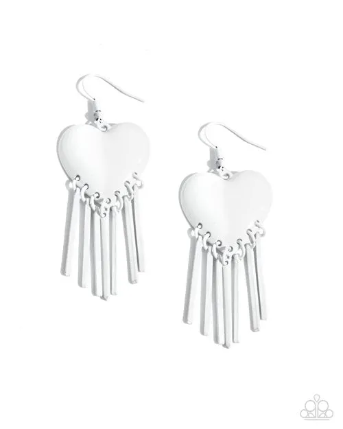 Earrings Paparazzi Jewelry Paparazzi Earring Flirty Fringe White Earrings Paparazzi Jewelry Paparazzi Earring Flirty Fringe White