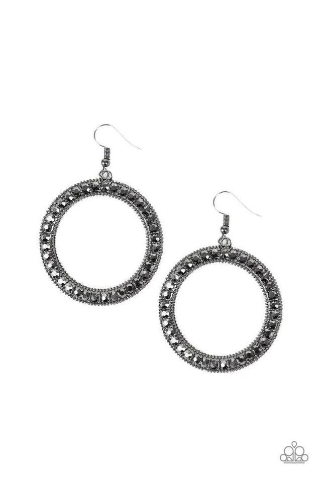 Earrings Paparazzi Jewelry Paparazzi Earring Haute Halo Black
