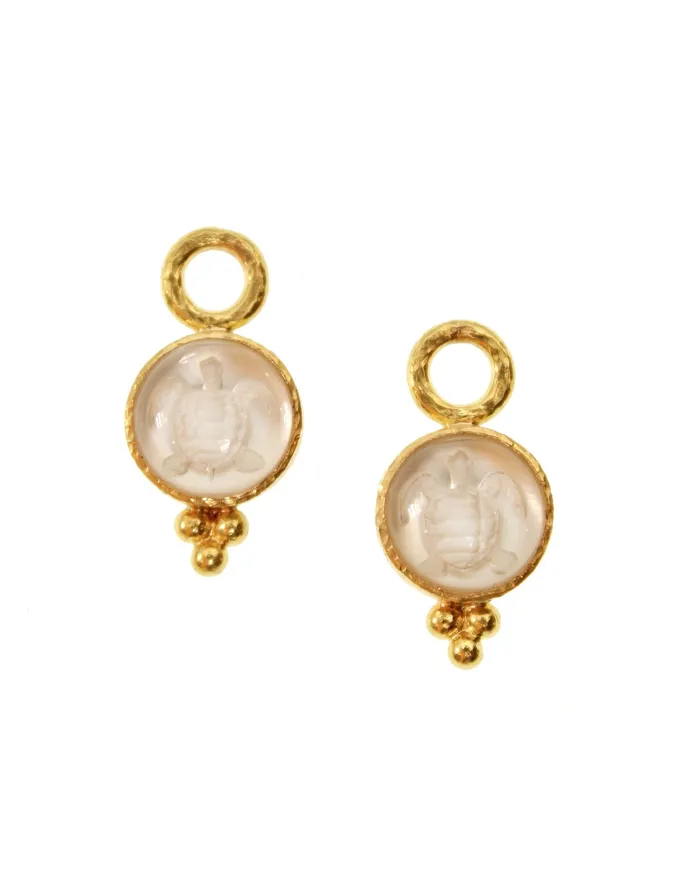 Elizabeth Locke Earrings Elizabeth Locke Rock Crystal Turtle Earring Charms