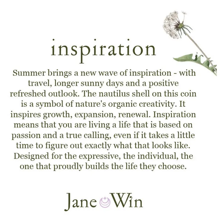Jane Win INSPIRATION Original Coin Pendant Necklace Jane Win Necklaces