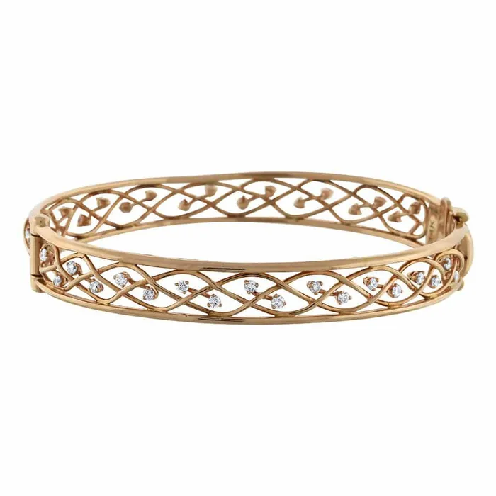 Ladies Bangle 14k Rose Gold with 100ctw bracelet BR1500 Diamond Source NYC Bracelets Ladies Bangle 14k Rose Gold with 100ctw bracelet BR1500 Diamond Source NYC Bracelets