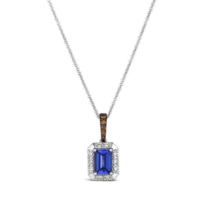 Le Vian 14K Vanilla Gold Blueberry Tanzanite and Chocolate and Vanilla Diamond Necklace Le Vian Necklaces Le Vian 14K Vanilla Gold Blueberry Tanzanite and Chocolate and Vanilla Diamond Necklace Le Vian Necklaces