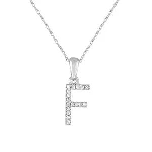 Meierotto Jewelers Necklaces 14K White Gold Diamond F Initial Pendant Necklace Meierotto Jewelers Necklaces 14K White Gold Diamond F Initial Pendant Necklace