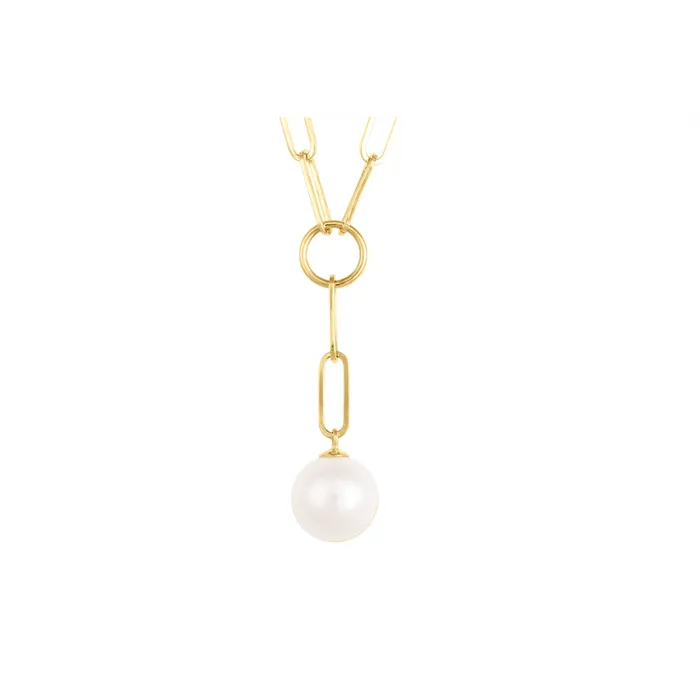 Necklaces Meierotto Jewelers 14K Yellow Gold Paperclip Chain Necklace with Single Cultured Freshwater Pearl Necklaces Meierotto Jewelers 14K Yellow Gold Paperclip Chain Necklace with Single Cultured Freshwater Pearl