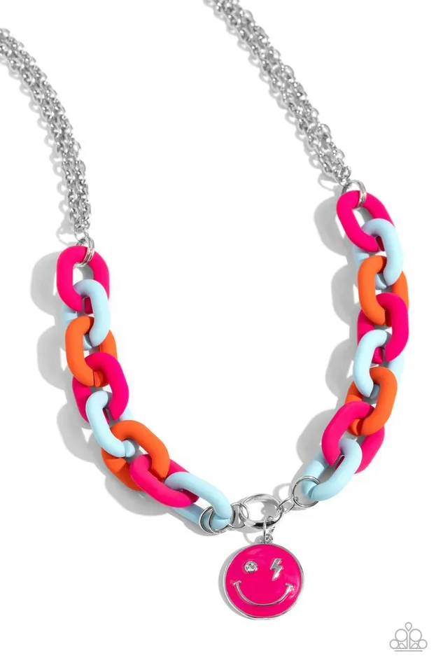 Necklaces Paparazzi Jewelry Paparazzi Necklace Speed SMILE Pink Necklaces Paparazzi Jewelry Paparazzi Necklace Speed SMILE Pink