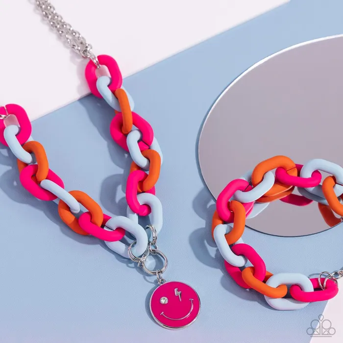 Necklaces Paparazzi Jewelry Paparazzi Necklace Speed SMILE Pink Necklaces Paparazzi Jewelry Paparazzi Necklace Speed SMILE Pink
