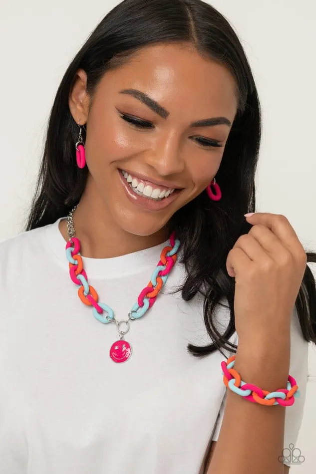 Necklaces Paparazzi Jewelry Paparazzi Necklace Speed SMILE Pink Necklaces Paparazzi Jewelry Paparazzi Necklace Speed SMILE Pink