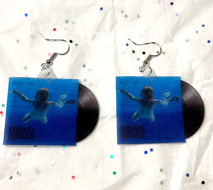 Nirvana Nevermind Vinyl Album Handmade Earrings Sam Makes Things Earrings