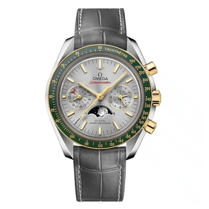 Omega Bracelets Omega Speedmaster Moonphase CoAxial Master 4425mm Watch Ref 30423445206001 Grey Dial Grey Crocodile Leather Bracelet Omega Bracelets Omega Speedmaster Moonphase CoAxial Master 4425mm Watch Ref 30423445206001 Grey Dial Grey Crocodile Leather Bracelet