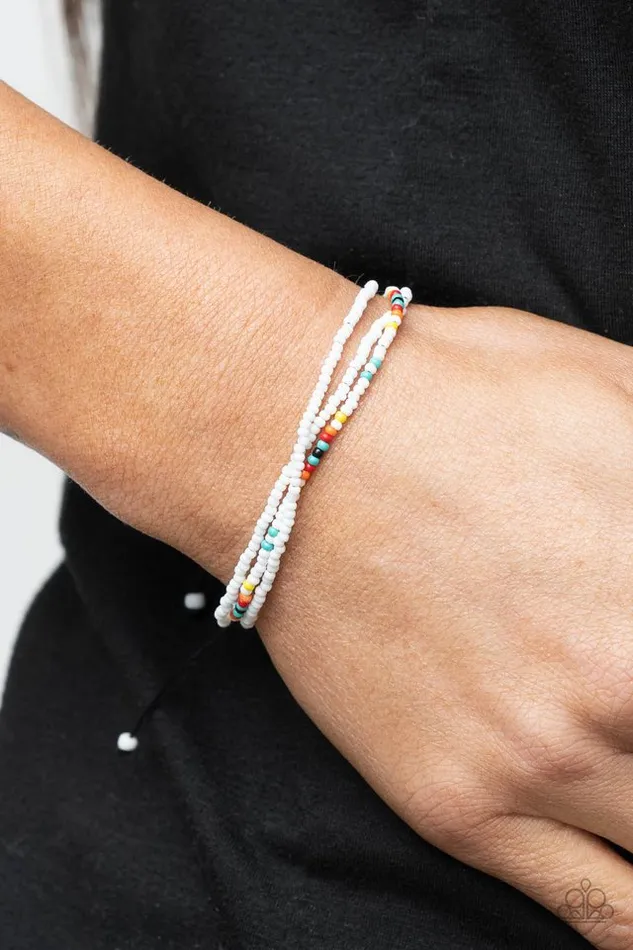 Paparazzi Bracelet Basecamp Boyfriend White Paparazzi Jewelry Bracelets