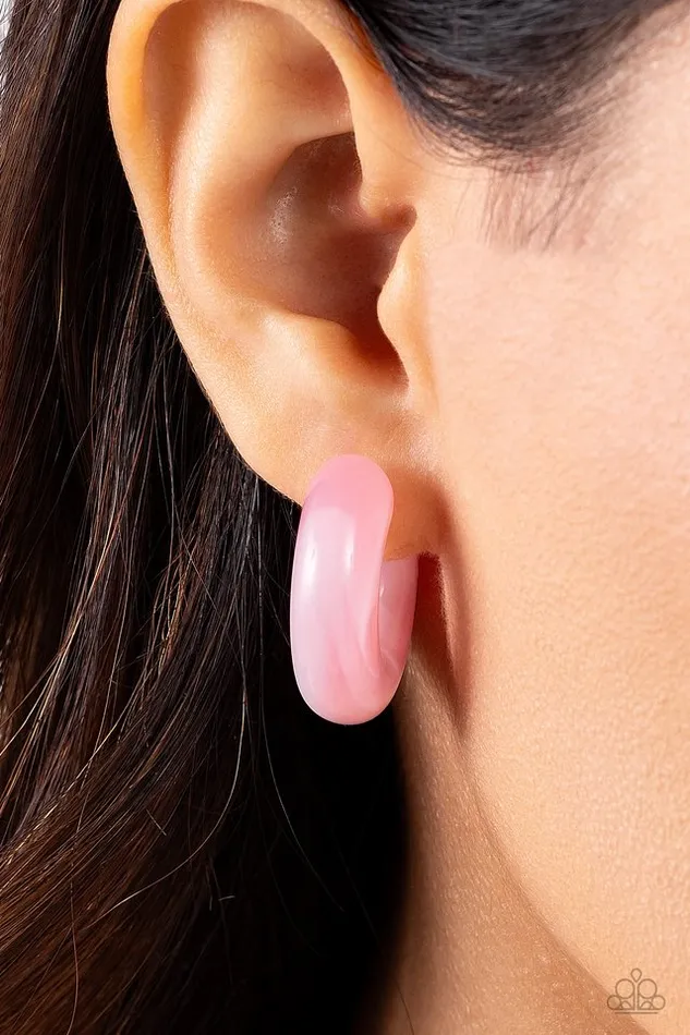 Paparazzi Earring Acrylic Acclaim Pink Paparazzi Jewelry Earrings