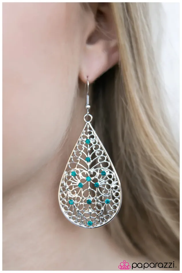 Paparazzi Earring At First Glance Blue Paparazzi Jewelry Earrings