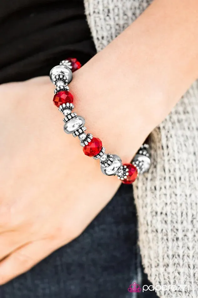 Paparazzi Jewelry Bracelets Paparazzi Bracelet GLEAM Girl Red