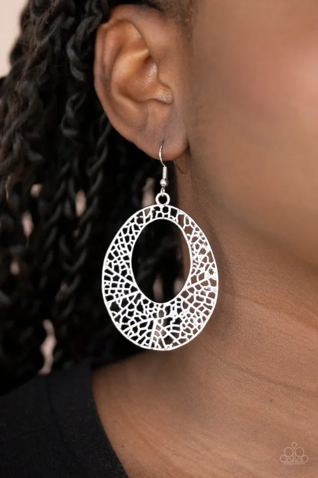 Paparazzi Jewelry Earrings Paparazzi Earring Serenely Shattered Silver