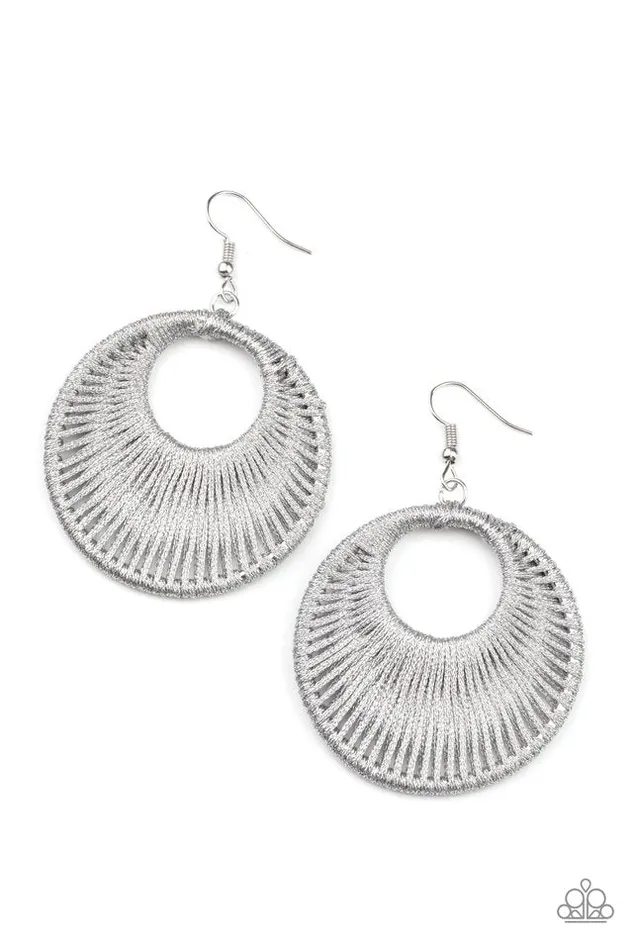 Paparazzi Jewelry Earrings Paparazzi Earring Weaving My Web Silver Paparazzi Jewelry Earrings Paparazzi Earring Weaving My Web Silver