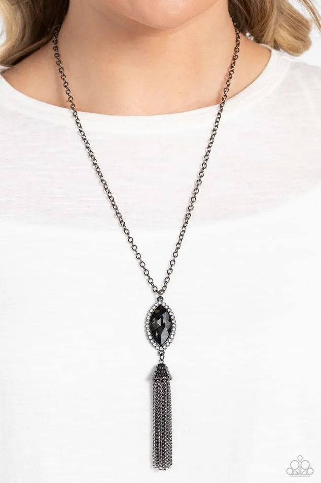 Paparazzi Jewelry Necklaces Paparazzi Necklace Tassel Tabloid Black