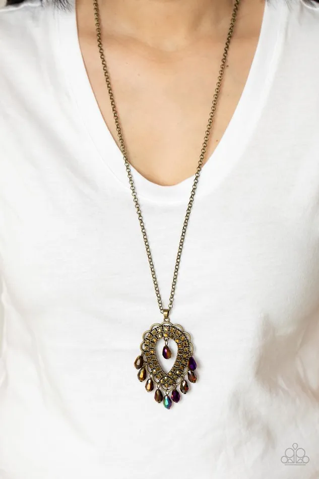 Paparazzi Jewelry Necklaces Paparazzi Necklace Teasable Teardrops Brass