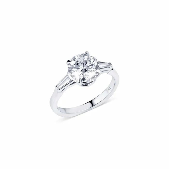 Platinum 200ct Diamond Three Stone Ring GIA Certified CJ Charles Jewelers Rings