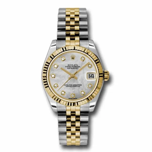 Rolex Bracelets Rolex Datejust 31mm Ref 178273 mdj White Mother of Pearl Diamond Dial Two Tone Stainless Steel 18K Yellow Gold Jubilee Bracelet Womens Watch Rolex Bracelets Rolex Datejust 31mm Ref 178273 mdj White Mother of Pearl Diamond Dial Two Tone Stainless Steel 18K Yellow Gold Jubilee Bracelet Womens Watch