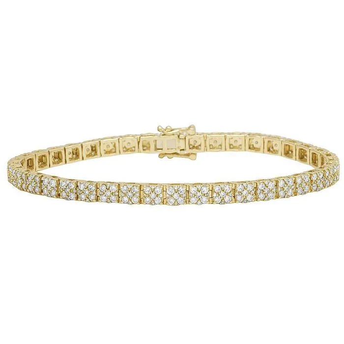 Bracelets 14K Yellow Gold 575 Carats Real Natural Earth Mined Diamonds Tennis Bracelet New GB Bracelets 14K Yellow Gold 575 Carats Real Natural Earth Mined Diamonds Tennis Bracelet New GB