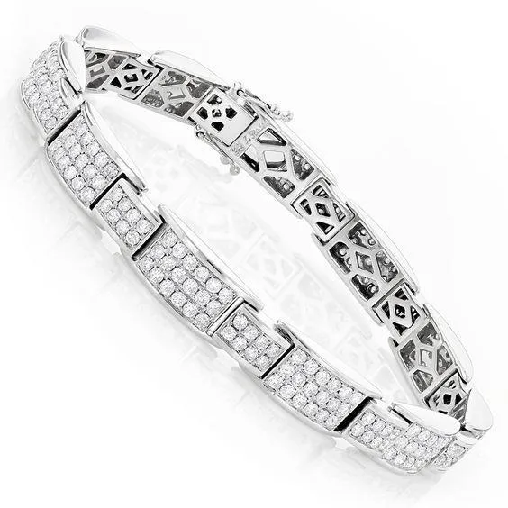Bracelets 15 Carats Real Natural Earth Mined Diamond Tennis Bracelet Mens Gold Jewelry New GB Bracelets 15 Carats Real Natural Earth Mined Diamond Tennis Bracelet Mens Gold Jewelry New GB