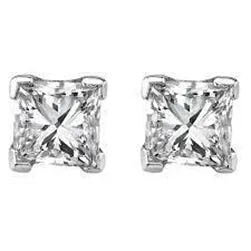 Earrings GB Princess Cut Natural Earth Mined Diamond Stud Earring 140 Ct White Gold Fine Jewelry Earrings GB Princess Cut Natural Earth Mined Diamond Stud Earring 140 Ct White Gold Fine Jewelry