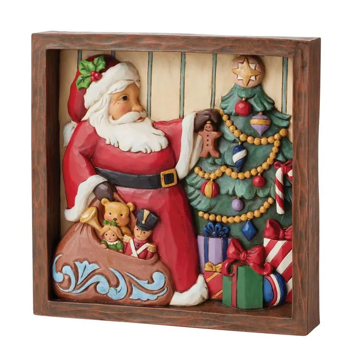 Enesco Enesco Jim Shore Heartwood Creek Santa Decorating Tree Plaque Necklaces Enesco Enesco Jim Shore Heartwood Creek Santa Decorating Tree Plaque Necklaces