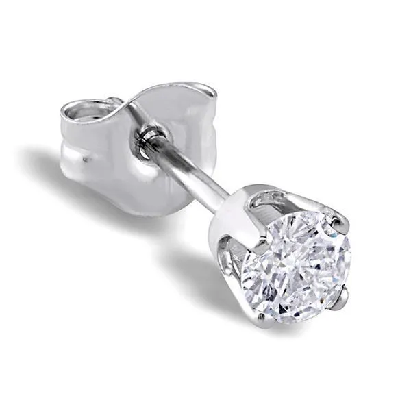 GB Earrings 075 Carats Round Brilliant Single Natural Earth Mined Diamond Mens Earring GB Earrings 075 Carats Round Brilliant Single Natural Earth Mined Diamond Mens Earring