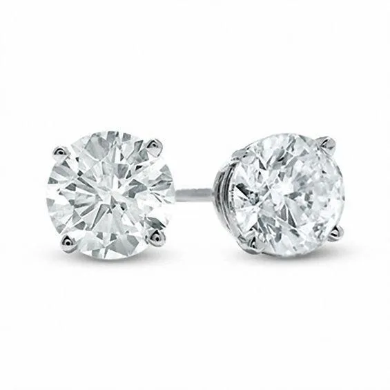 GB Earrings Lady Studs Earrings 4 Carats Natural Earth Mined Diamonds 14K White Gold GB Earrings Lady Studs Earrings 4 Carats Natural Earth Mined Diamonds 14K White Gold