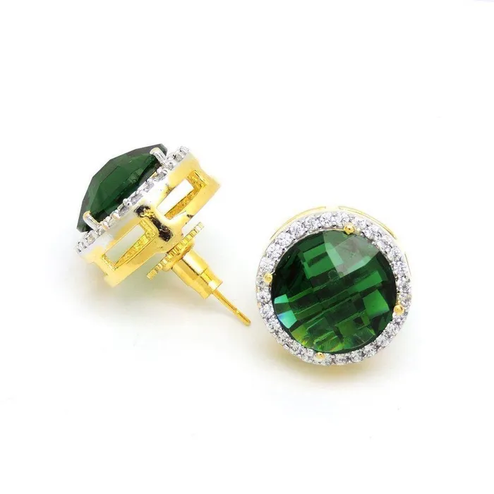 GB Earrings Stud Tourmaline Natural Earth Mined Diamond Earring Women Gold Gemstone Jewelry 956 Ct GB Earrings Stud Tourmaline Natural Earth Mined Diamond Earring Women Gold Gemstone Jewelry 956 Ct