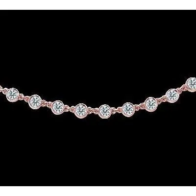 GB Necklaces 20 Carat Yards Natural Earth Mined Diamond Necklace Pendant Rose Gold GB Necklaces 20 Carat Yards Natural Earth Mined Diamond Necklace Pendant Rose Gold