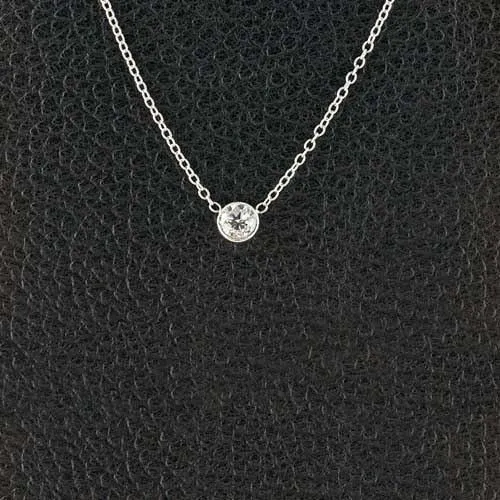 GB Necklaces Round Brilliant Cut 1 Carat Natural Earth Mined Diamond Pendant Necklace 14K White Gold GB Necklaces Round Brilliant Cut 1 Carat Natural Earth Mined Diamond Pendant Necklace 14K White Gold