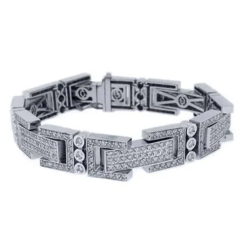 GB Round Shaped 18 Carats Genuine Natural Earth Mined Diamond Men Bracelet White Gold 14K Bracelets GB Round Shaped 18 Carats Genuine Natural Earth Mined Diamond Men Bracelet White Gold 14K Bracelets
