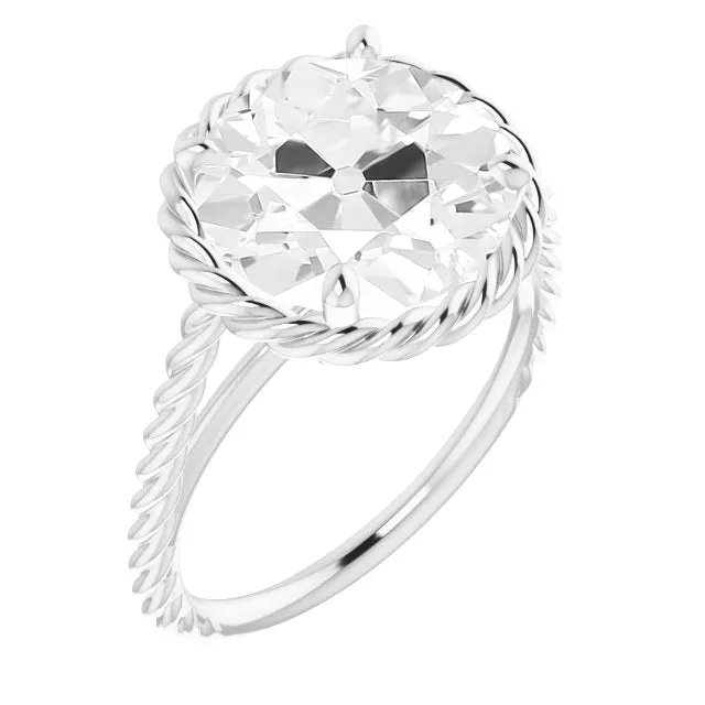 HarryChadEntcom Earrings Big Round Lab Grown Diamond Old Miner Rope Style 8 Carats White Gold HarryChadEntcom Earrings Big Round Lab Grown Diamond Old Miner Rope Style 8 Carats White Gold