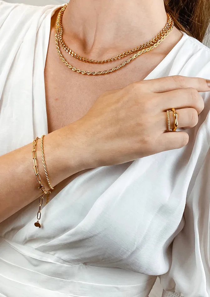 Hey Happiness Bracelets Chunky Chain Bracelet Gold Hey Happiness Bracelets Chunky Chain Bracelet Gold