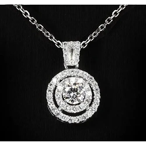 Necklaces 150 Carats Round Natural Earth Mined Diamond Pendant Halo Setting GB Necklaces 150 Carats Round Natural Earth Mined Diamond Pendant Halo Setting GB