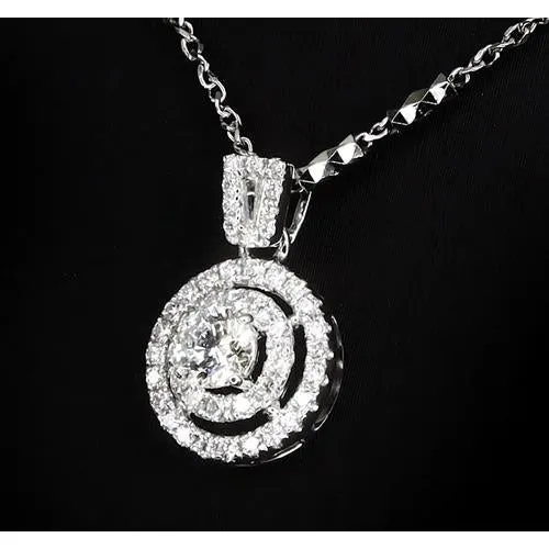 Necklaces 150 Carats Round Natural Earth Mined Diamond Pendant Halo Setting GB Necklaces 150 Carats Round Natural Earth Mined Diamond Pendant Halo Setting GB